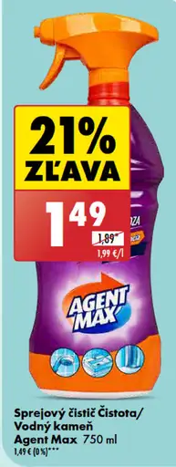 Agent Max Sprejový čistič Čistota/Vodný kameň