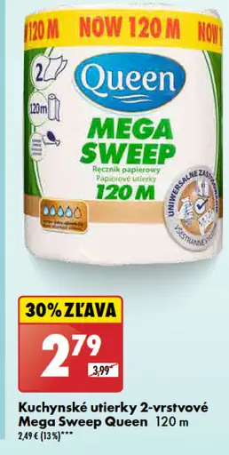 Queen Mega Sweep Kuchynské utierky 2-vrstvové