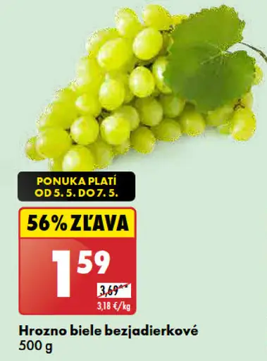 Hrozno biele bezjadierkové