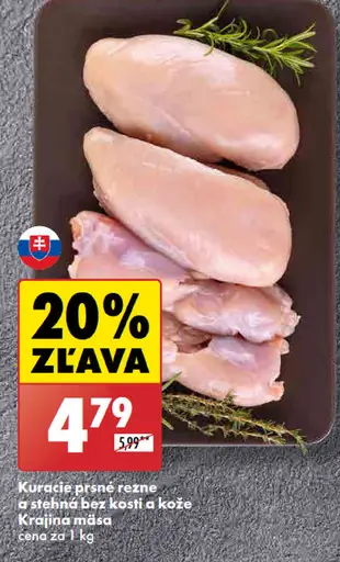Kuracie prsnä rezne a stehnä bez kosti a kože