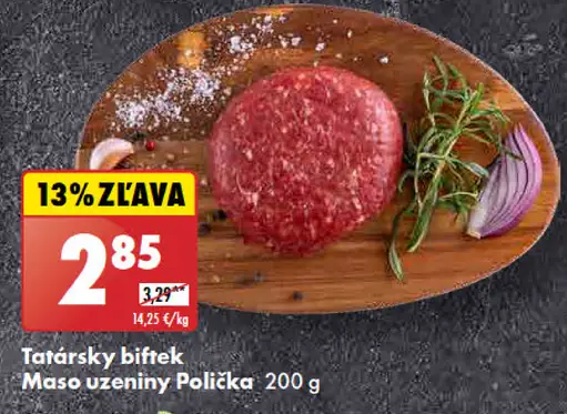Maso uzeniny Polička Tatársky biftek