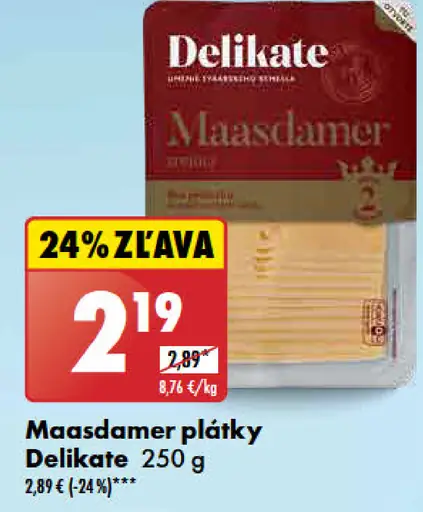 Delikate Maasdam plátky