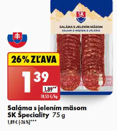 SK Špeciality Saláma s jelením mäsom