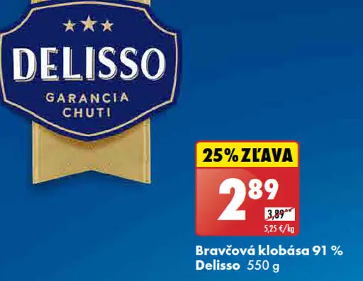 Delisso Bravčová klobása 91%