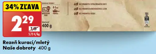 Naše Dobroty Kurací rezeň