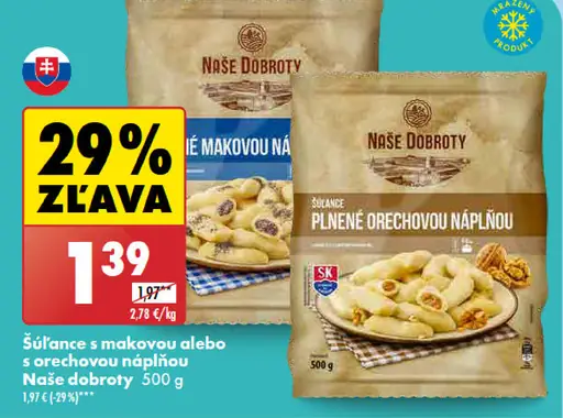 Naše dobroty Šúľance s makovou alebo orechovou náplňou