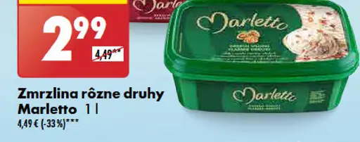 Zmrzlina rôzne druhy Marletto