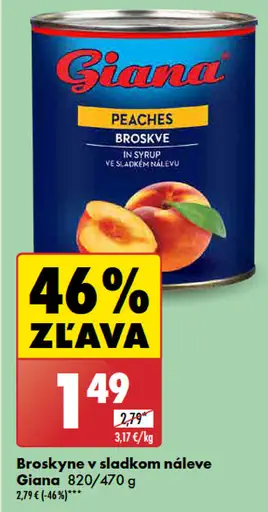 Broskyne v sladkom náleve Giana