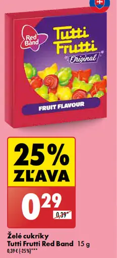 Red Band Tutti Frutti želé cukríky