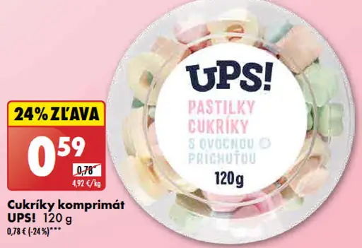UPS! Cukríky komprimát ovocné