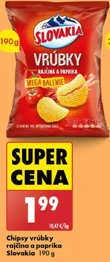 Slovakia chipsy vrúbky rajčina a paprika