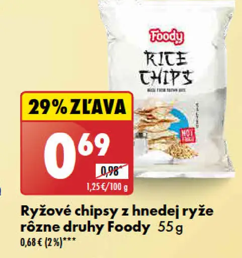 Foody Rýžové chipsy z hnedej ryže