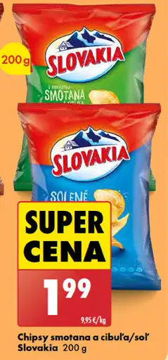 Slovakia chipsy smotana a cibuľa/soľ