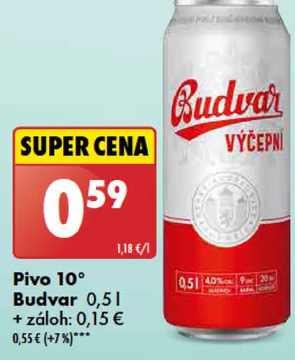 Budvar Výčepní 10° plechovka
