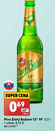 Zlatý Bažant 12° VF plechovka
