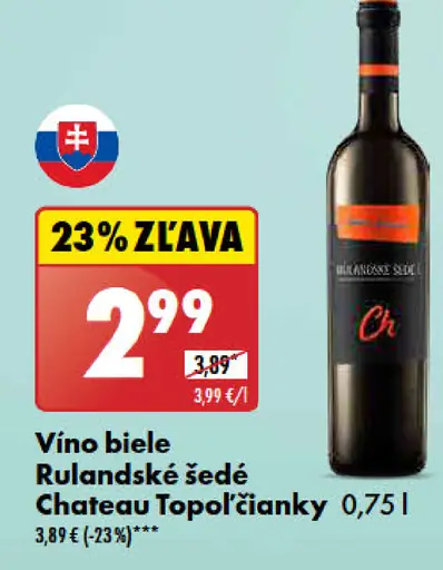 Chateau Topoľčianky Rulandské biele Vino biele