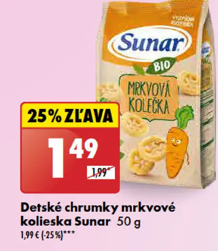 Sunar BIO detské chrumky mrkvové kolieska