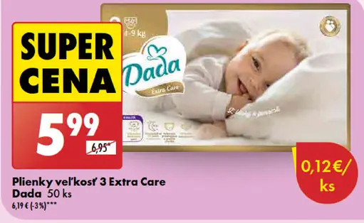 Dada plienky veľkosť 3 Extra Care