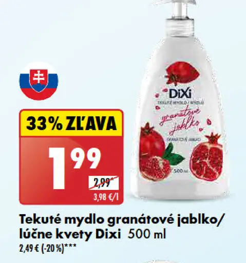 Dixi Tekuté mydlo granátové jablko/lúčne kvety