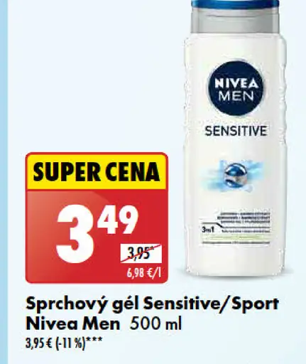 Nivea Sprchový gél Sensitive/Sport Men
