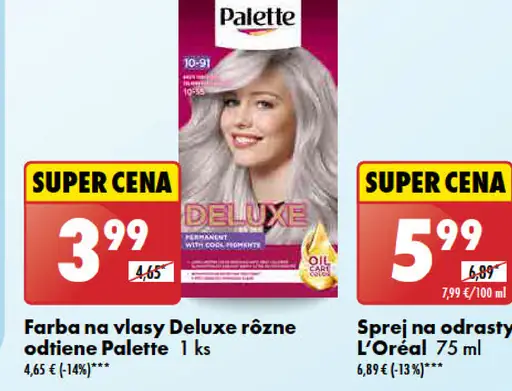 Palette Farba na vlasy Deluxe rôzne odtiene