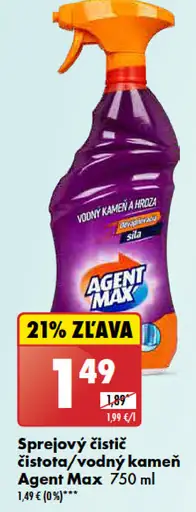 Agent Max Sprejový čistič vodný kameň