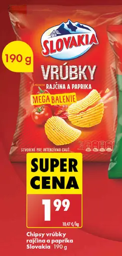 Slovakia chipsy vrúbky rajčina a paprika