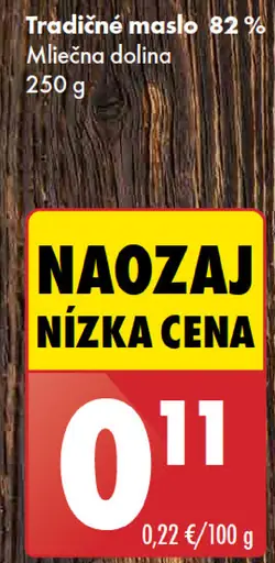 Mliečna dolina Tradičné maslo