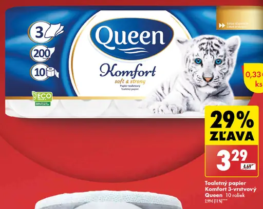 Queen Komfort toaletný papier