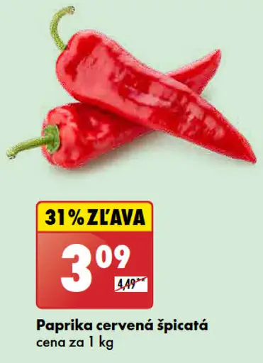 Paprika červená špicatá