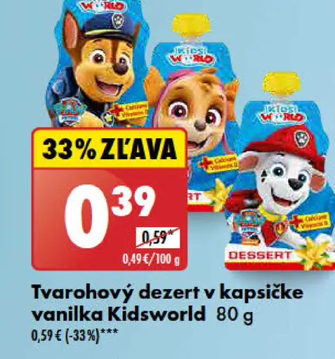 Kidsworld Tvarohový dezert v kapsičke vanilka