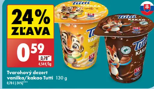 Tutti Tvarohový dezert vanilka/kakao