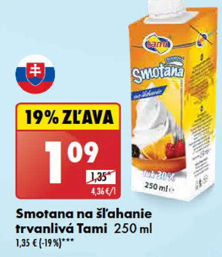 Tami Smotana na šľahanie trvanlivá