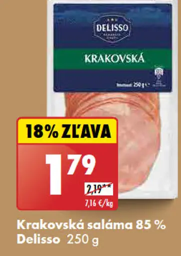 Delisso Krakovská saláma 85%