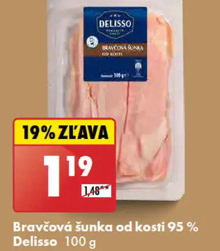 Delisso Bravčová šunka od kosti 95%