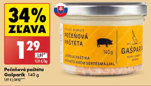 Gašparík pečeňová paštéta