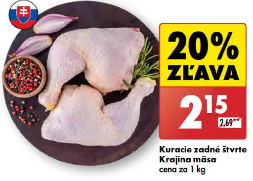 Kuracie zadné štvrté Krajina mäsa