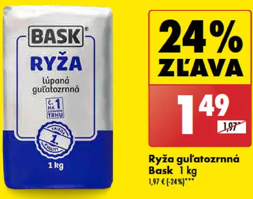 Ryža guľatozrnná Bask