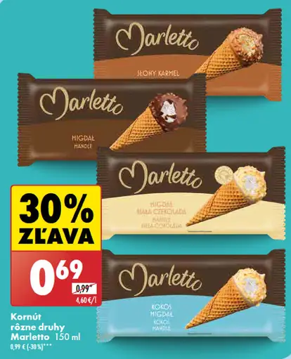Marletto Kornút rôzne druhy