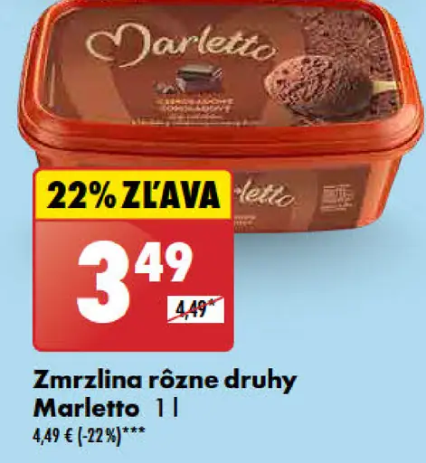 Marletto Zmrzlina rôzne druhy