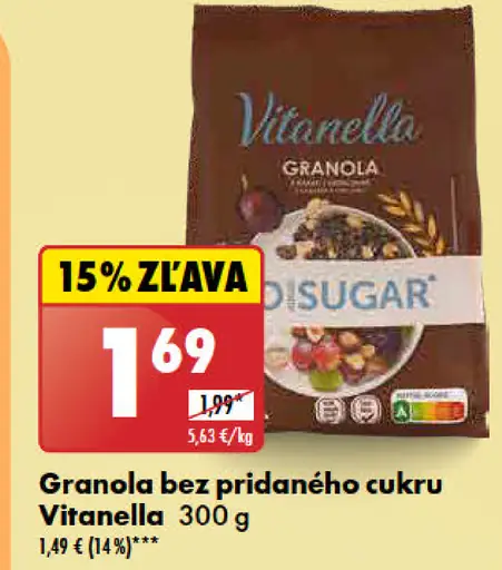 Vitanelle Granola bez pridaného cukru