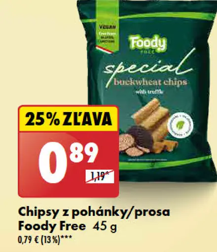 Foody Free Chipsy z pohánky/prosa