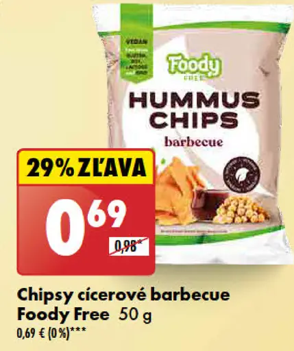 Foody Free Chipsy cícerové barbecue