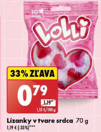 Lollipops Lízanky v tvare srdca