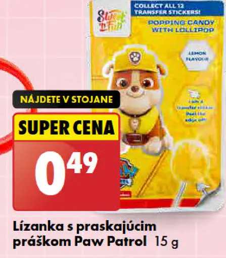 Lízanka s praskajúcim práškom Paw Patrol