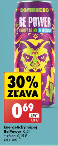 Be Power Energetický nápoj plechovka