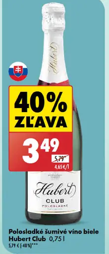 Hubert Club polosladké šumivé víno