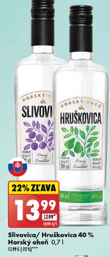 Horský oheň Slivovica/Hruškovica