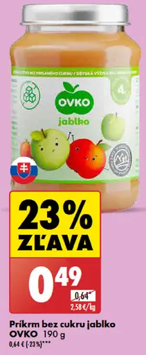Ovko Príkrm bez cukru jablko