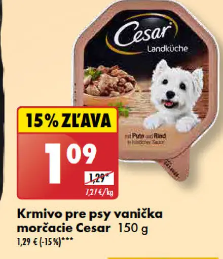 Cesar Krmivo pre psy vo vaničke morčacie